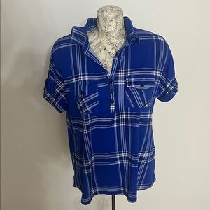 Urbanology Blue Plaid Shirt SIZE US L